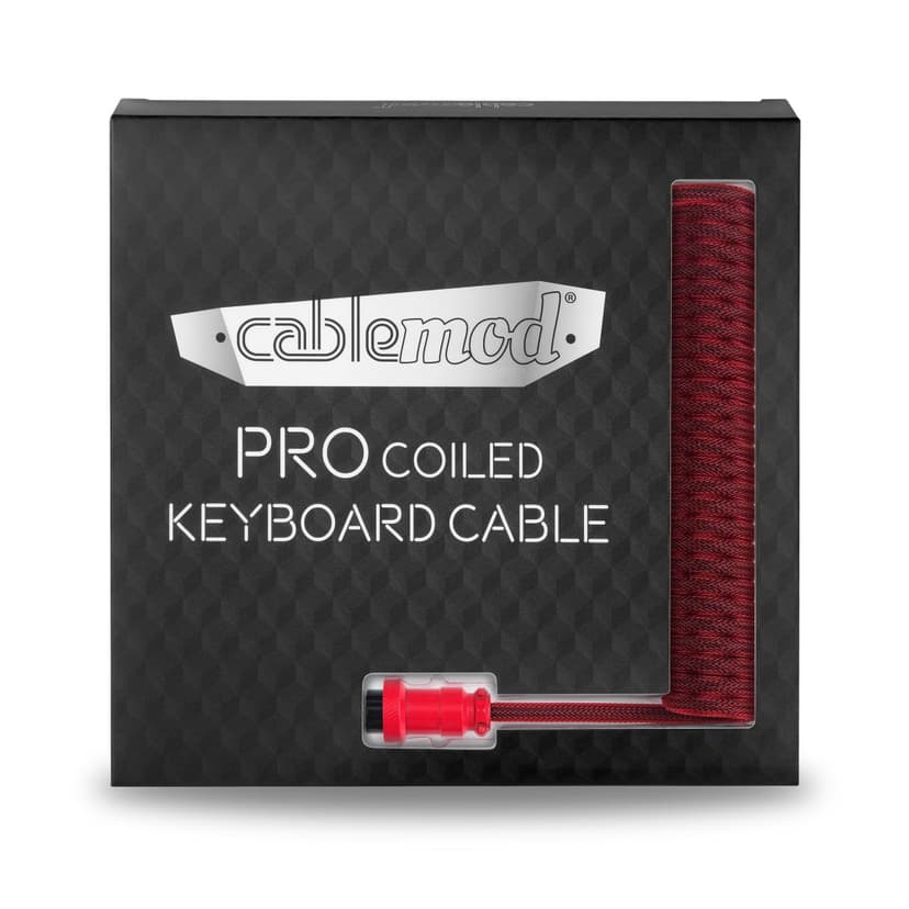 CableMod Pro Coiled Cable - Republic Red 1.5m USB-C