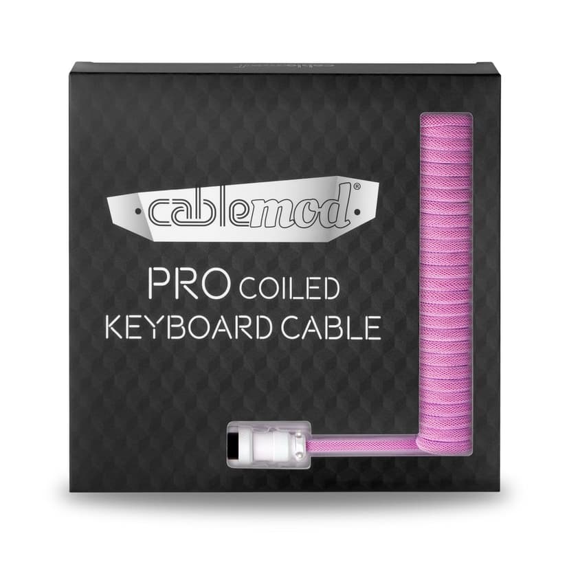 CableMod Pro Coiled Cable - Strawberry Cream 1.5m USB A USB C