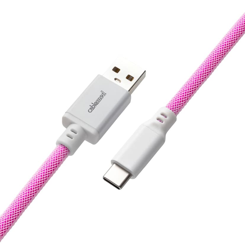 CableMod Pro Coiled Cable - Strawberry Cream 1.5m USB-C