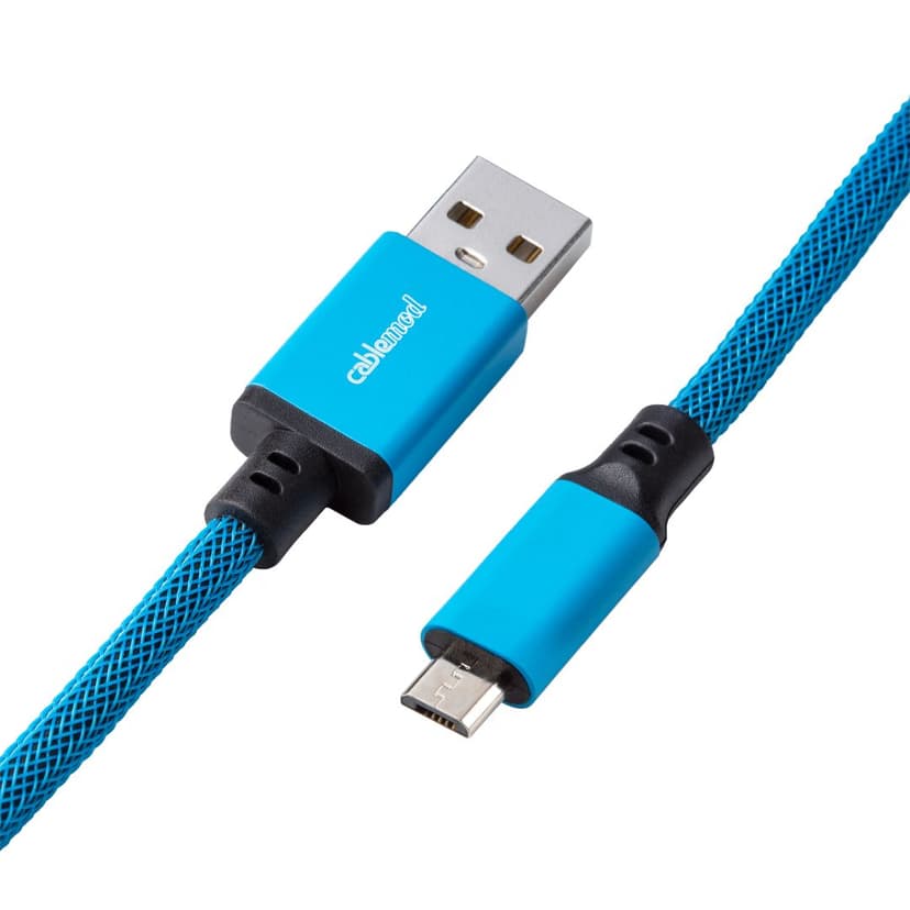 CableMod Pro Coiled Cable - Spectrum Blue 1.5m Micro-USB