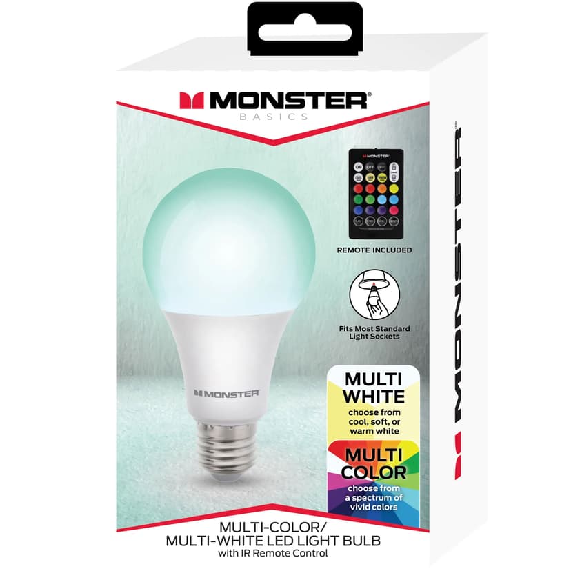 Monster Lampa LED RGB E27 Inkl Fjärrkontroll