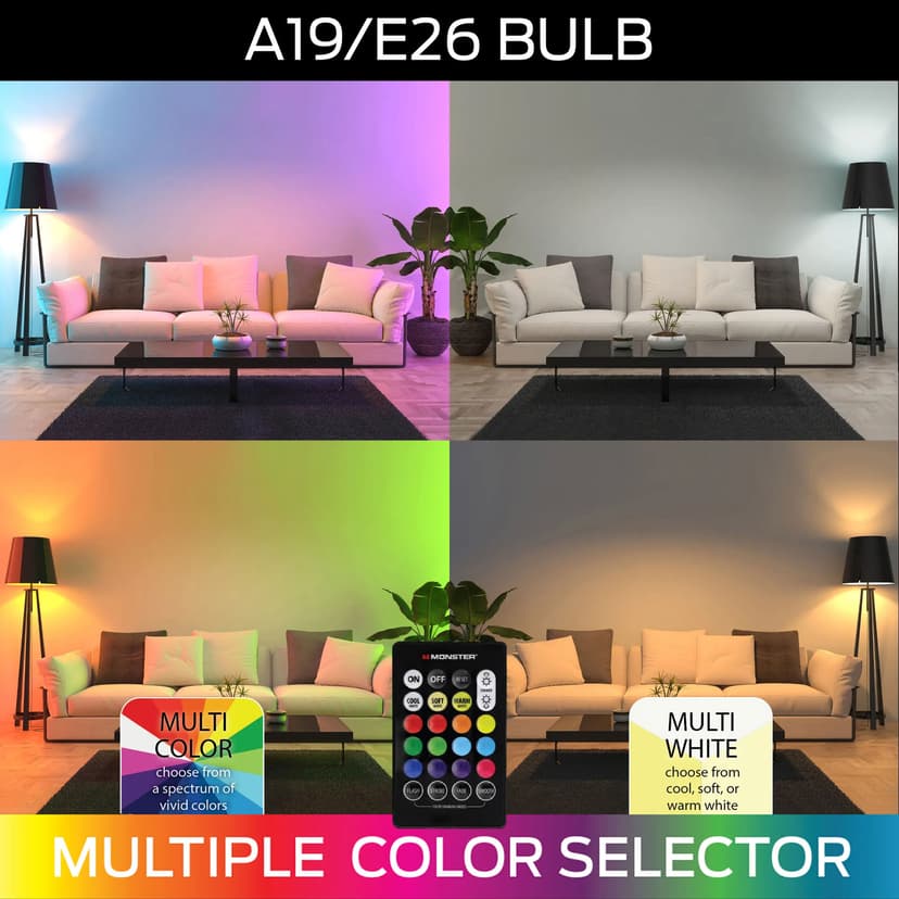 Monster Lampa LED RGB E27 Inkl Fj rrkontroll