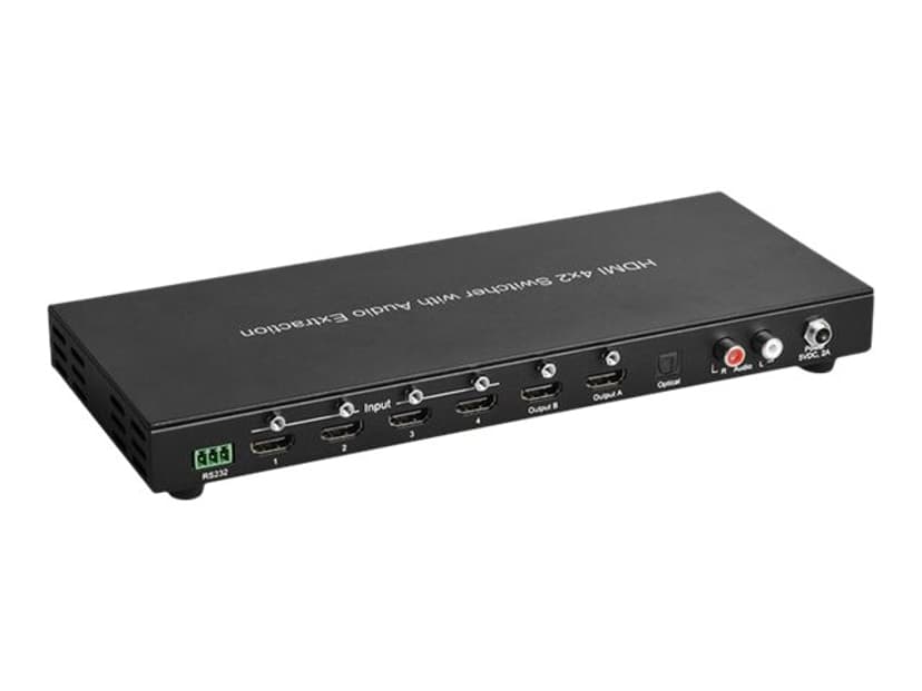 Microconnect HDMI 4X2 Matrix Switcher with Audio Extraction