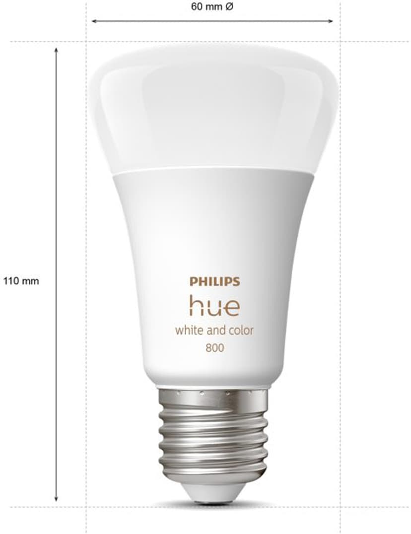 Philips Hue White and Color Ambiance E27 2-pakning