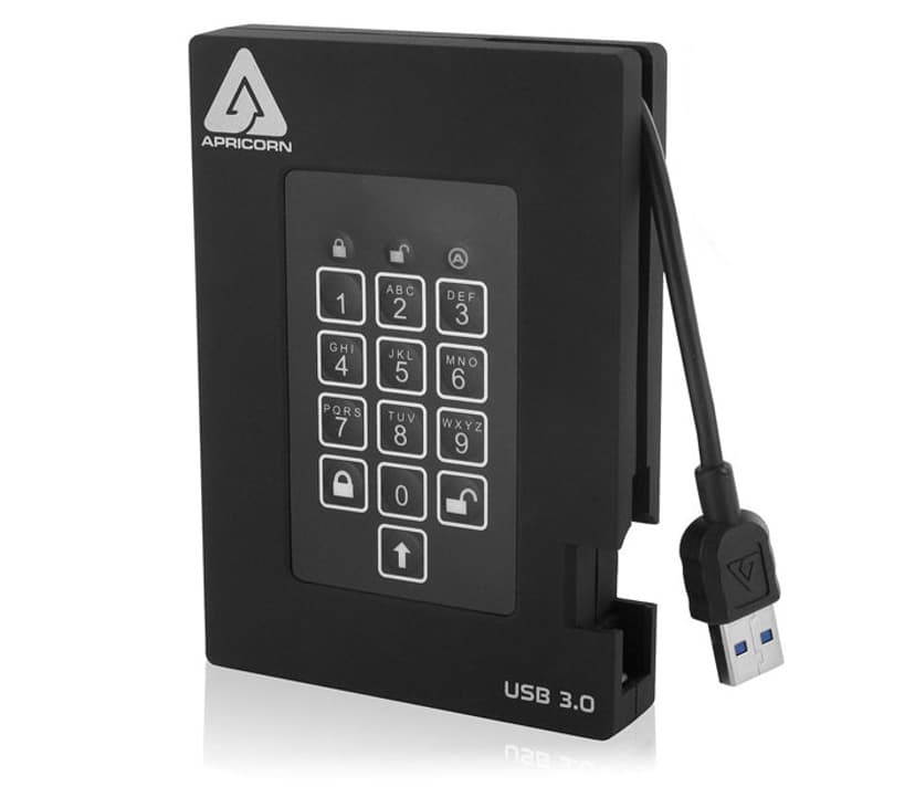 Apricorn Padlock Fortress SSD 0.25TB Svart
