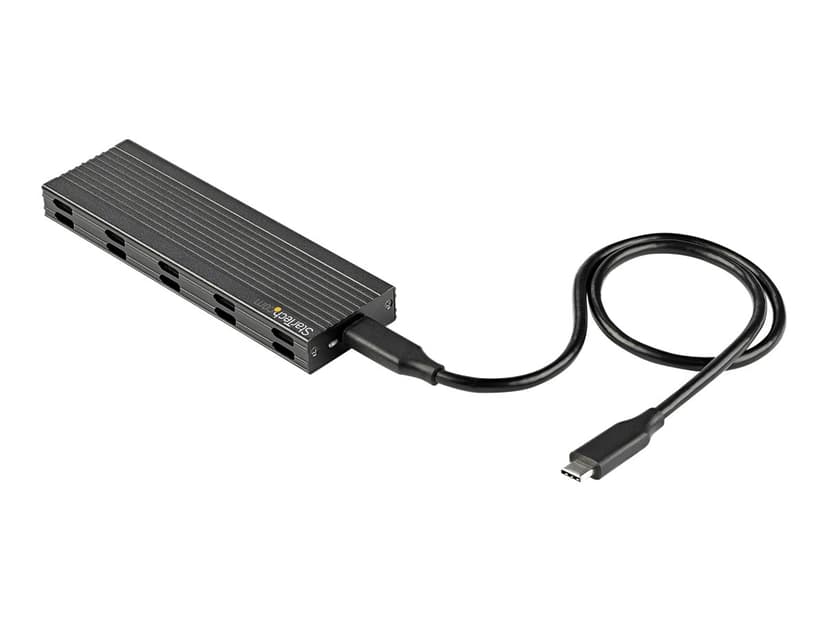 Startech .com USB-C 10Gbps to M.2 NVMe or M.2 SATA SSD Enclosure, External M.2 PCIe/SATA NGFF SSD Enclosure, Portable Aluminum Case, USB Type-C & USB-A Host Cables, For 2230/2242/2260/2280 M.2 USB 3.2 (Gen 2) Musta