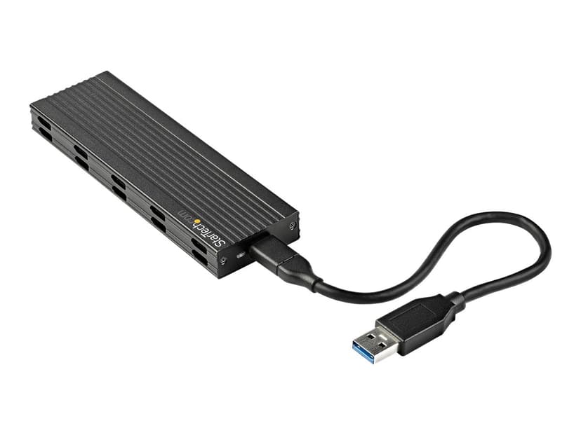 Startech .com USB-C 10Gbps to M.2 NVMe or M.2 SATA SSD Enclosure, External M.2 PCIe/SATA NGFF SSD Enclosure, Portable Aluminum Case, USB Type-C & USB-A Host Cables, For 2230/2242/2260/2280