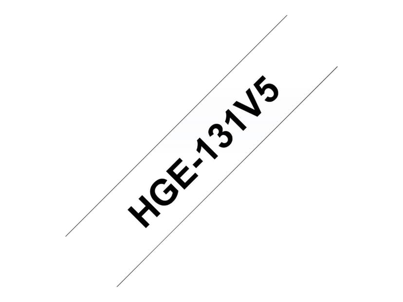 Brother Tape 12mm HGe-131v5 Musta/Selke� 5-Pack