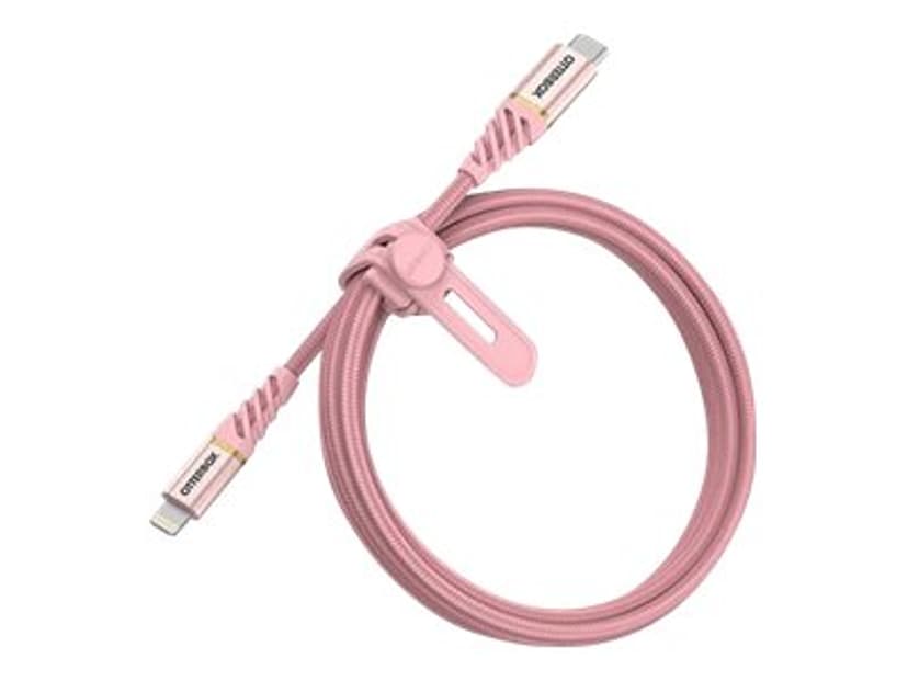 Otterbox Premium USB-C to Lightning cable 1m Kimmeltävä ruusunpinkki