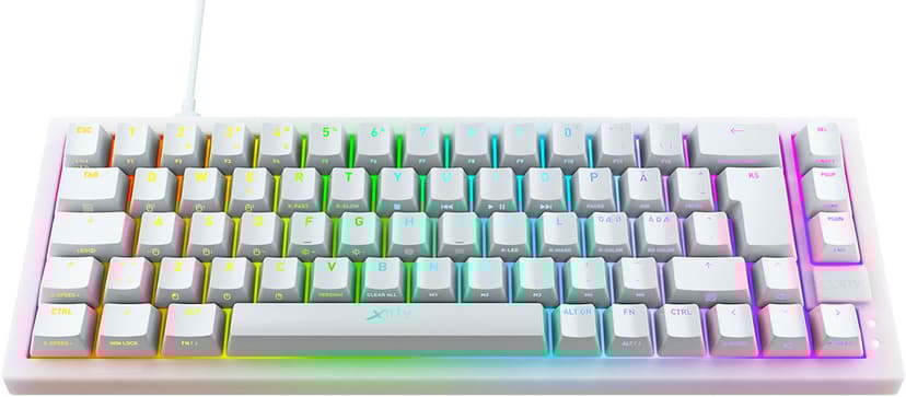 Xtrfy K5 Compact Kabelansluten Nordisk Genomskinlig, Vit Tangentbord