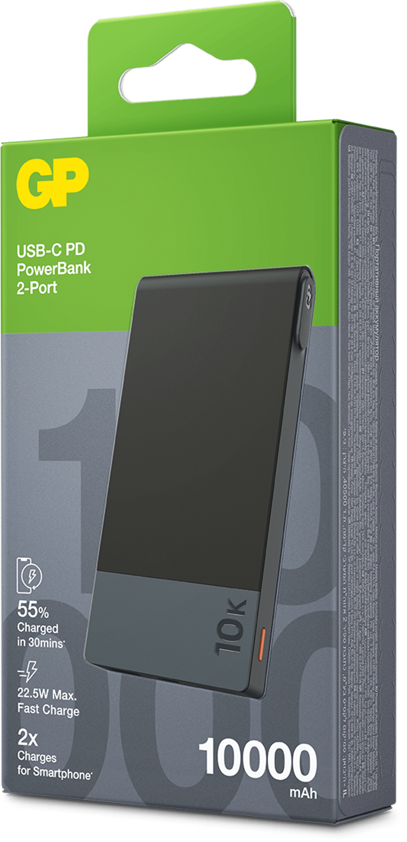 GP Powerbank M2 10000 mAh USB-C PD, musta 10000mAh