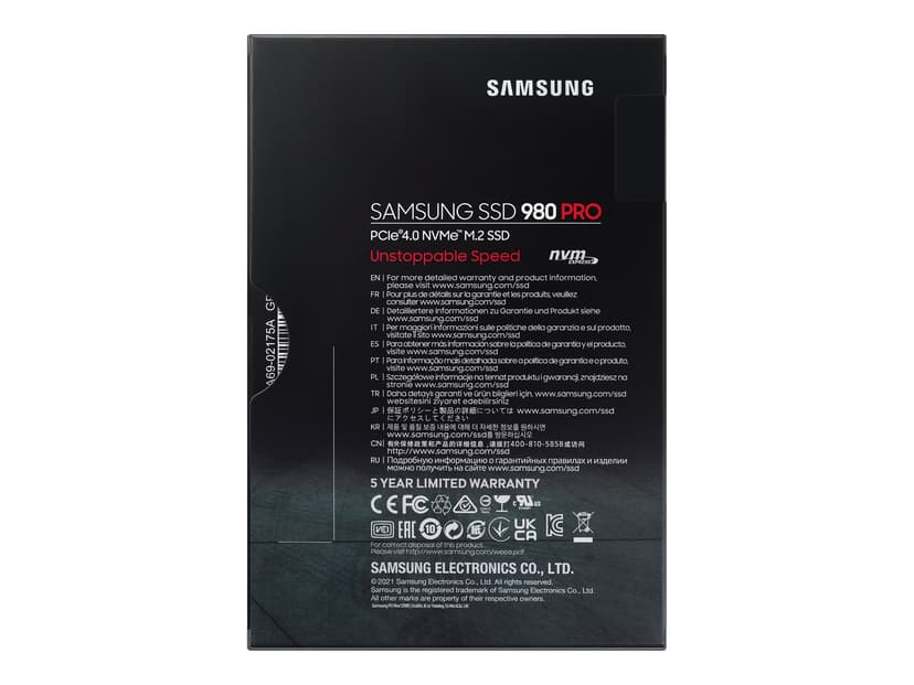 Samsung 980 Pro SSD-levy 1000GB M.2 2280 PCI Express 4.0 x4 (NVMe)