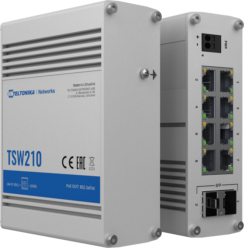 Teltonika TSW210 8-porters Industriell svitsj