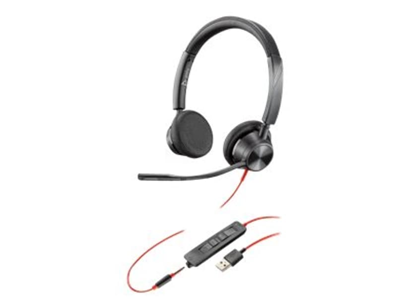 Poly Blackwire 3325 Kuuloke + mikrofoni 3,5 mm jakkiliitin, USB-A Microsoft Teamsille Stereo Musta