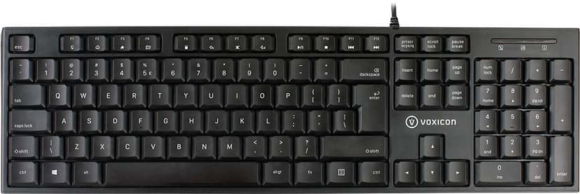 Voxicon Wired Slim Keyboard ISO International Langallinen, USB Yhdysvaltain englanti kansainv. Näppäimistö