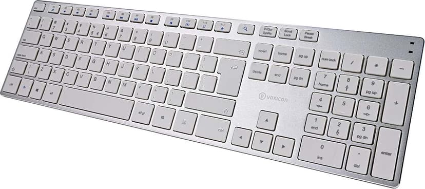 Voxicon Wireless Slim Metal Keyboard 295BWL Langaton, 2.4 GHz Yhdysvaltain englanti kansainv. Näppäimistö