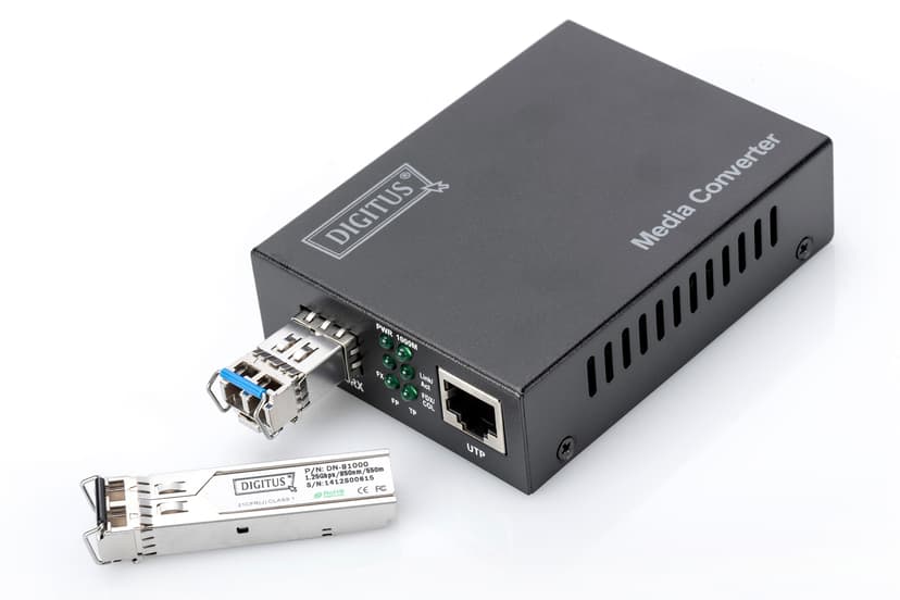 Digitus DN-82130 Fibermediekonverterare RJ-45 SFP (mini-GBIC)