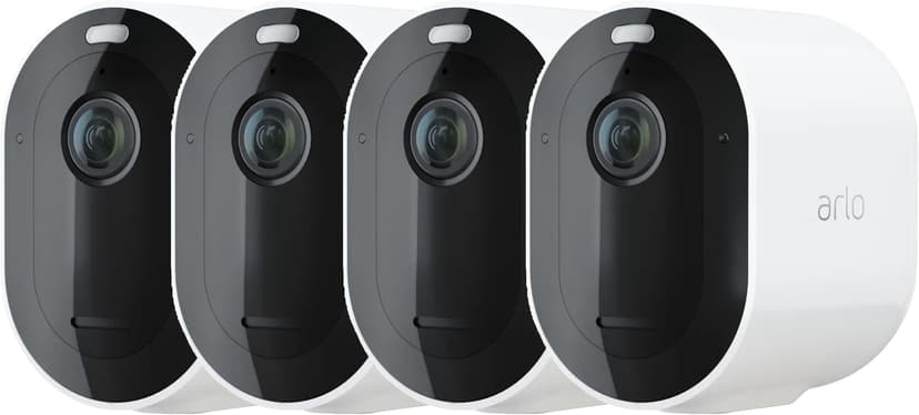 Arlo Pro 4 trådlös övervakningskamera 4-pack, Vit