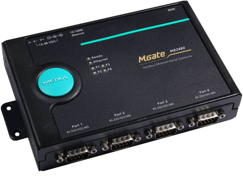 Moxa Mgate MB3480 4-Port Modbus to Ethernet Gateway