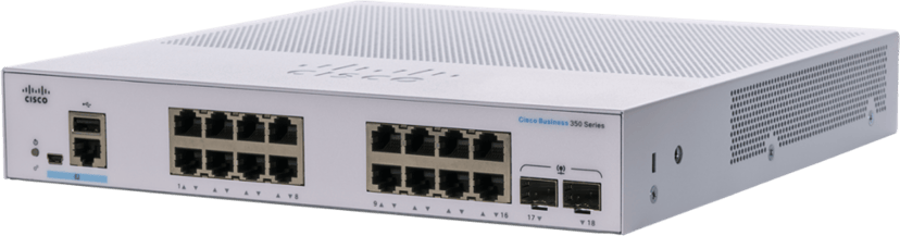 Cisco CBS350 16G 2SFP Ext PSU Managed Switch