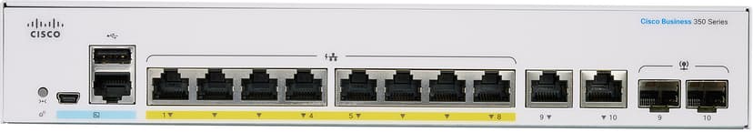 Cisco CBS350 8G 2SFP PoE 120W Managed Switch
