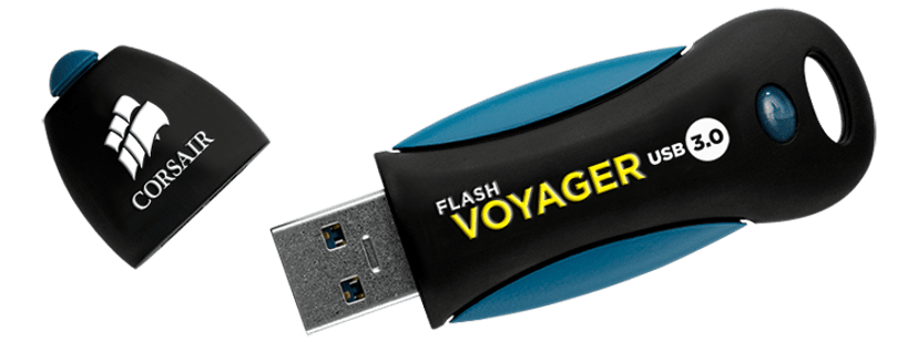 Corsair Flash Voyager USB 3.0 128GB USB A-tyyppi Musta, Sininen