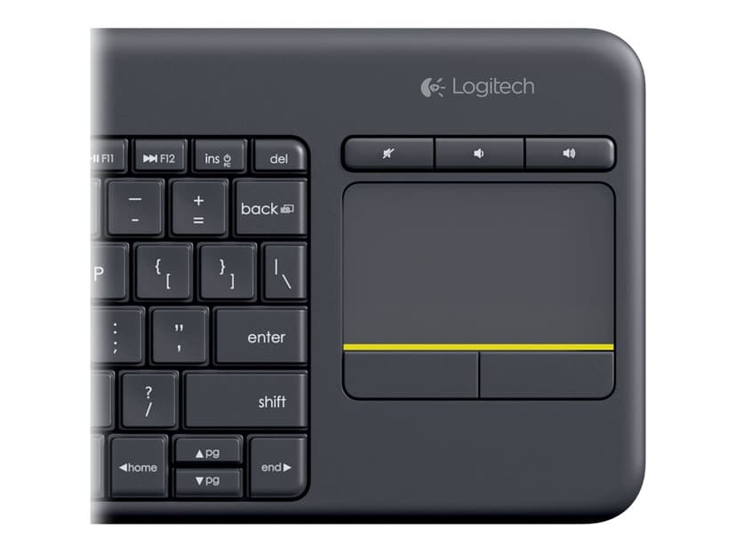 Logitech Touch K400 Plus Langaton, 2.4 GHz Pohjoismaat Näppäimistö