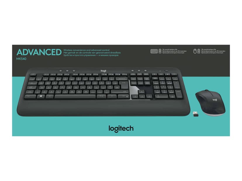 Logitech MK540 Advanced Nordiska länderna Sats med tangentbord och mus