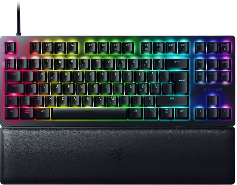 Razer Huntsman V2 TKL Langallinen, USB-C Pohjoismaat Musta Näppäimistö