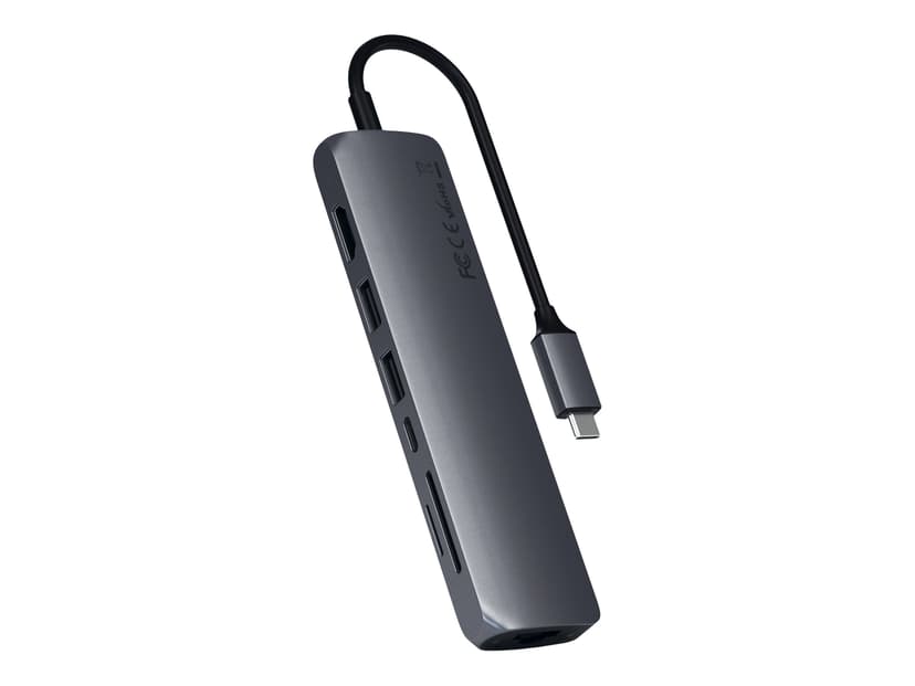 Satechi USB-C Slim Multi-Port with Ethernet Adapter USB 3.2 Gen 1 (3.1 Gen 1) Type-C