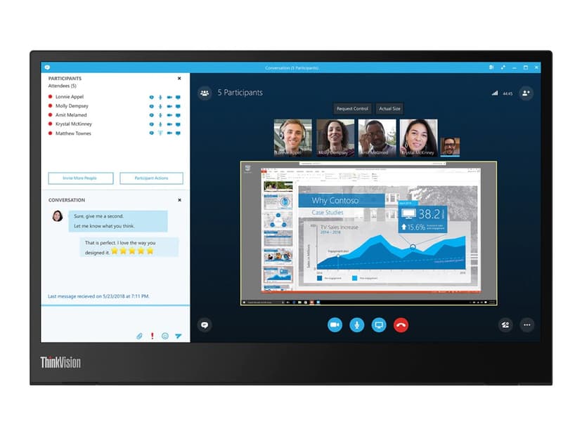 Lenovo ThinkVision M14 14" 1920 x 1080 16:9 IPS 60Hz