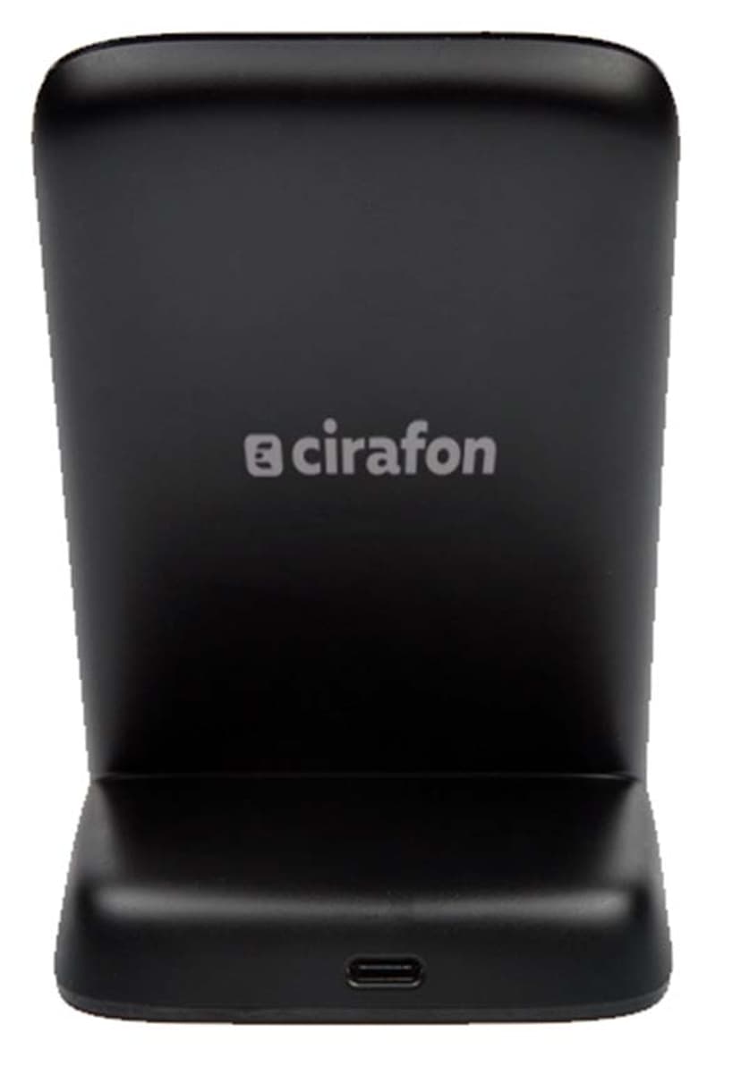 Cirafon On-table Qi Fast Charger Wireless Stand 2.0 Svart