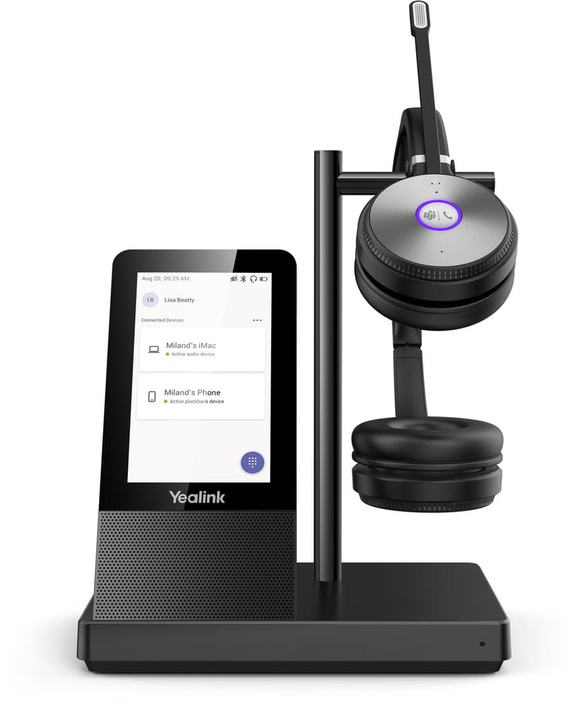 Yealink WH66 Dual UC Workstation DECT Wireless Headset Teams Edition Musta CE, FC, IC