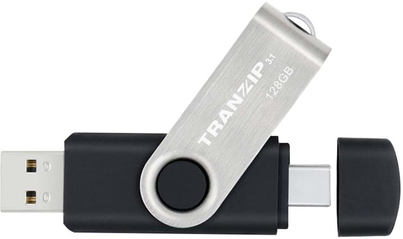 Tranzip Flip Duo 128GB USB-C 3.1