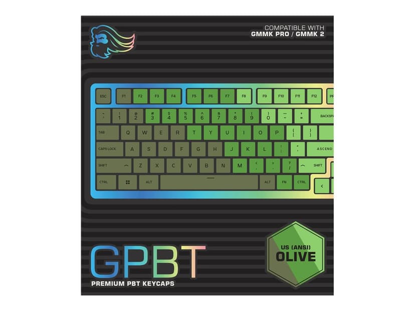 Glorious GPBT Keycaps ISO Nordic-Layout Olive