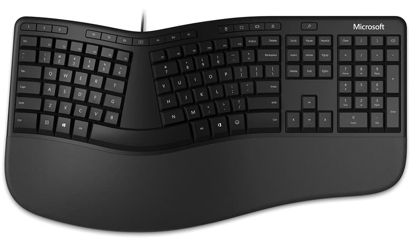 boliger batteri miljø Microsoft Ergonomic Keyboard Kabling Nordisk Sort Tastatur (LXM-00009) |  Dustin.dk