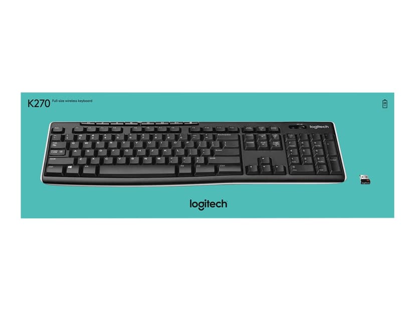 Logitech Wireless Keyboard K270 Langaton, 2.4 GHz Saksa Näppäimistö