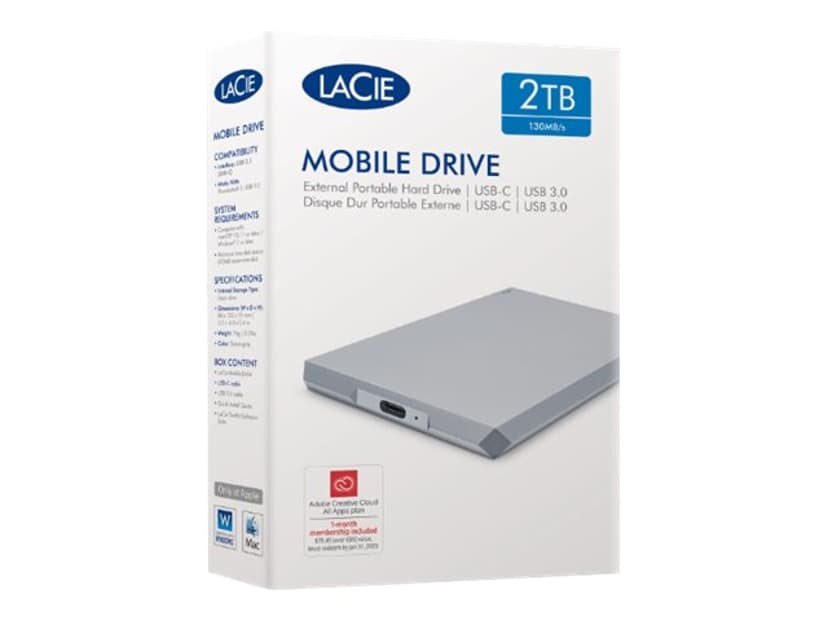 LaCie Mobile Drive 2TB USB-C Space grey 2Tt