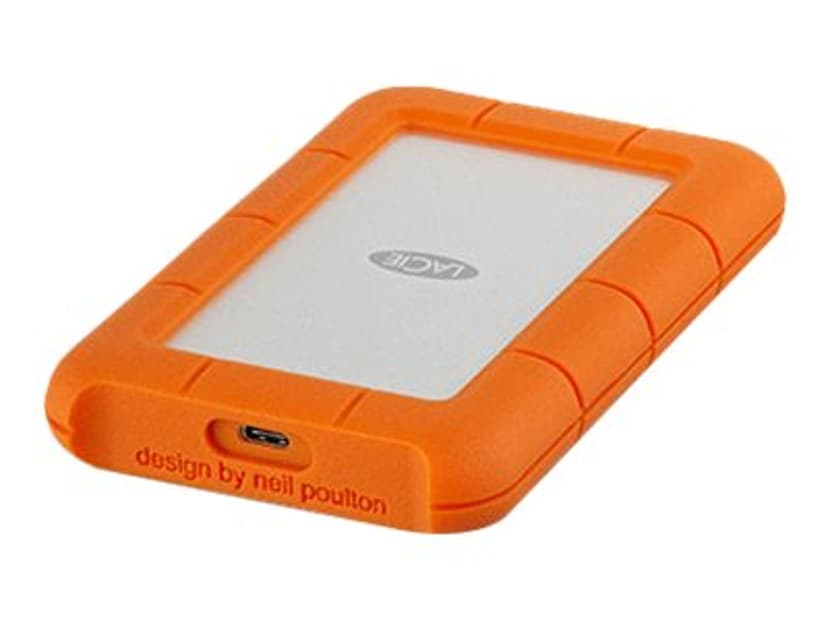 LaCie Rugged USB-C 4TB Oransje, Sølv