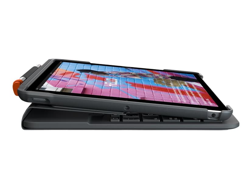 Logitech Slim Folio til iPad 7/8 & 9:e Gen Trådløs Pan Nordic Grå Tastatur og folioveske