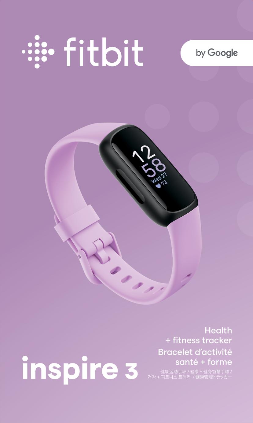 Fitbit Inspire 3 Black/Lilac Bliss Aktivitetspårare (FB424BKLV