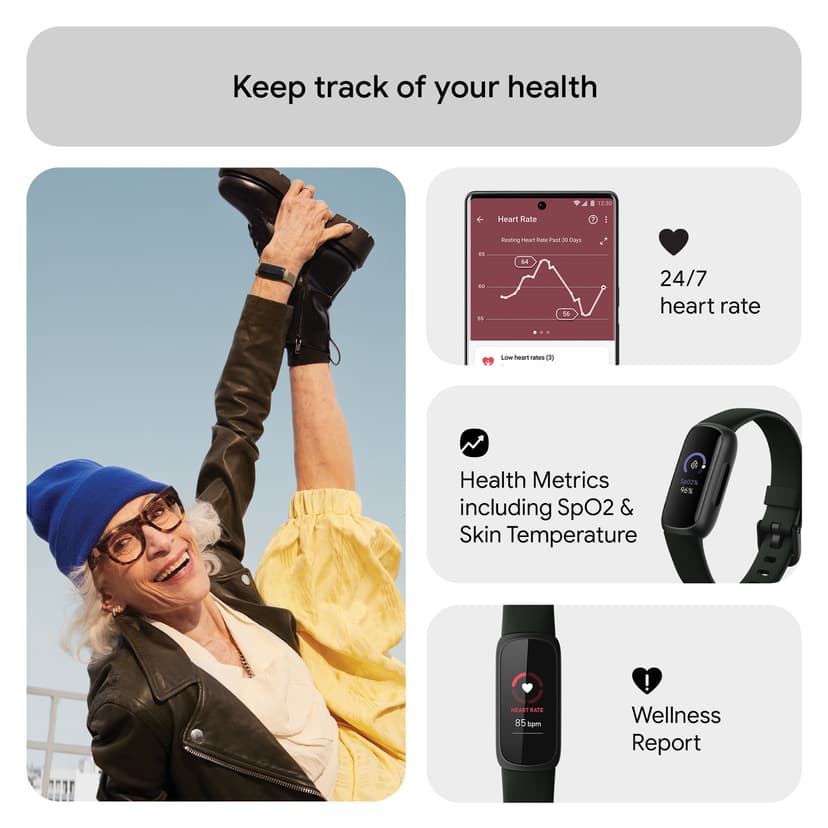 Fitbit Inspire 3 Black/Midnight Zen Aktivitetspårare (FB424BKBK