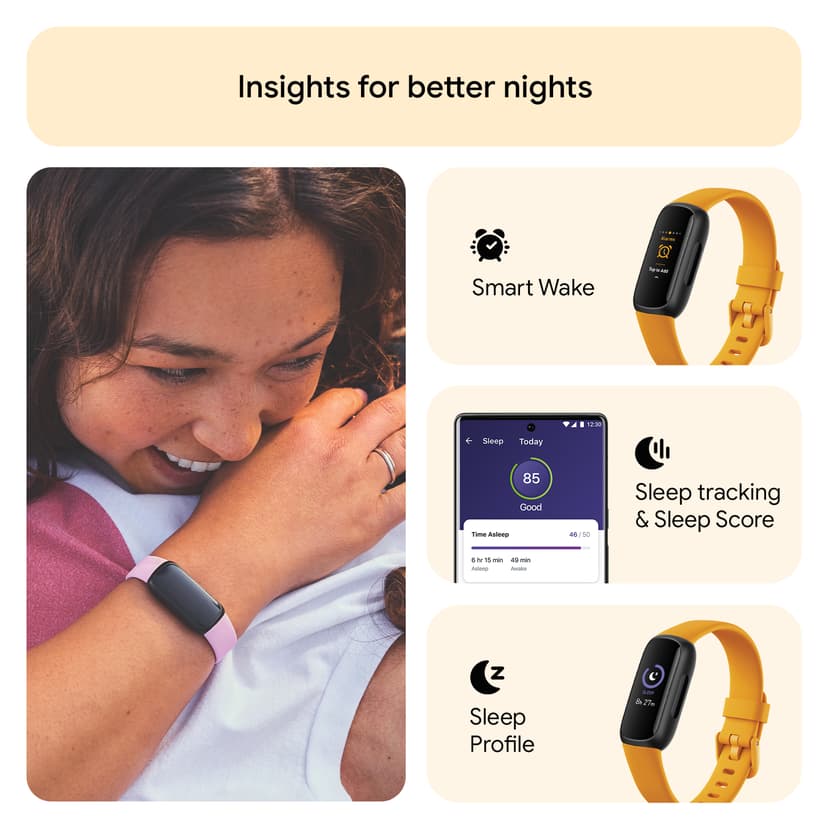 Fitbit Inspire 3 Black/Morning Glow Aktiivisuusranneke