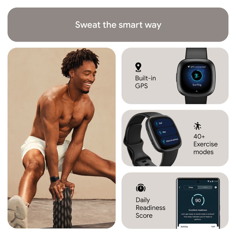 Fitbit Versa 4 Black/Graphite Aktiivisuusranneke