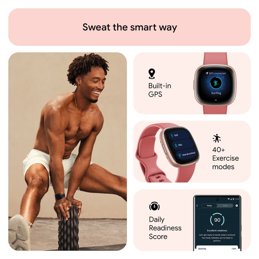 Fitbit Versa 4 Pink Sand/Copper Rose Älykello