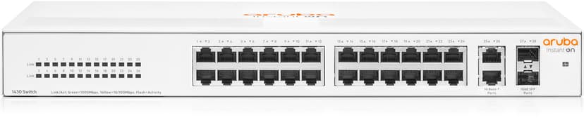 Aruba Instant On 1430 26-Port + 2-SFP Gigabit Switch - (Kuppvare klasse 2)