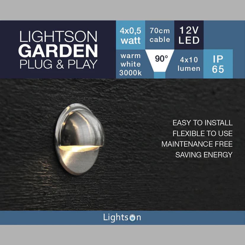 LightsOn Aries 10 Lumen Silver, 4-pak
