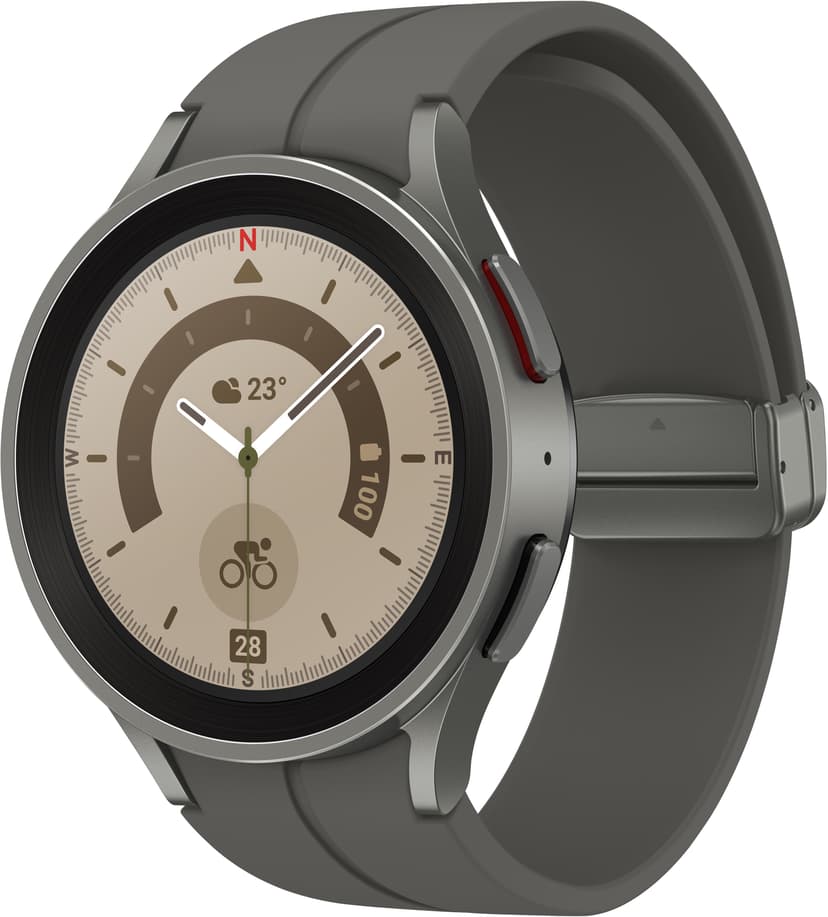Samsung Galaxy Watch5 Pro 45mm Bluetooth Grey Titanium With Grey D-Buckle Sport Band