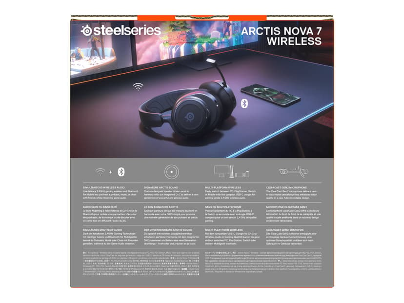Steelseries Arctis Nova 7 Gaming Headset Kuuloke + mikrofoni Stereo Musta