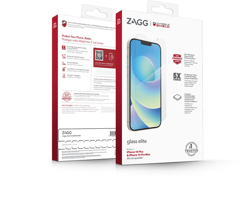 Zagg Invisibleshield Glass Elite iPhone 13 Pro Max, iPhone 14 Plus